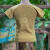 asana KIDS ヘンプコットン 薄手 ラグランTee・手刷り ハーモニー プリント 草木染め 