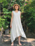 asana ヘンプ シルク ノースリーブ ワンピース・きなり