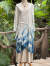 asana HEMP100% テロテロ ゆったり ロング カーディガン・インディゴ絞り染め