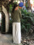 ロングわいドパンツ　きなり