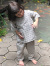 asana KIDS 麻柄プリント 甚平 パンツ