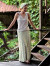 asana ヘンプコットン 厚手 麻柄プリント ロング スカート