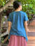 asana ヘンプコットン 薄手 Vネック Tシャツ・草木染め