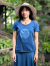 asana ヘンプコットン 薄手 スリムTee・草木染め 抜染