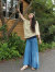 asana×Chill Batik ロングワイドパンツ
