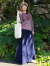 asana 手刷りプリント NEW ラグラン ロングスリーブ・草木染め