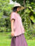 asana ヘンプコットン 薄手 ゆったり Tee・草木染め