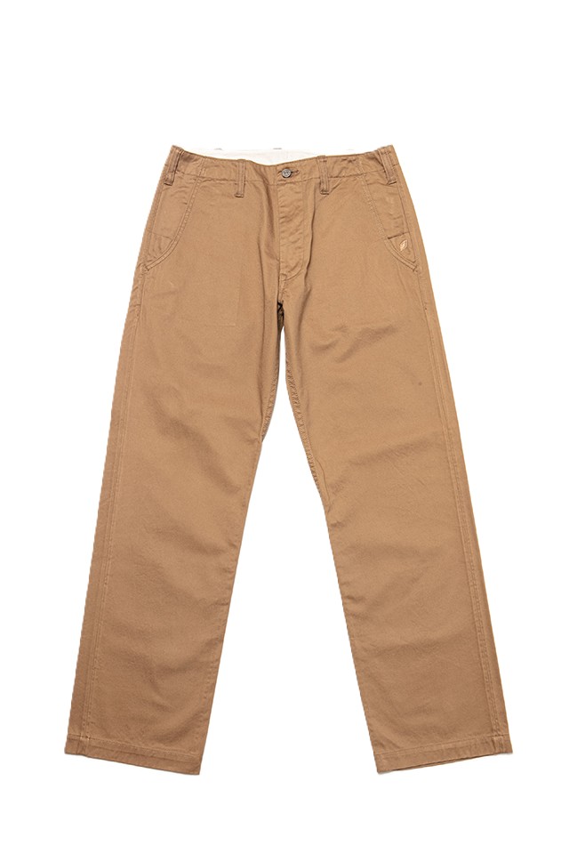 [1192-DCA] Dry Touch Chino Trousers/Wide Straight - Dark Camel
