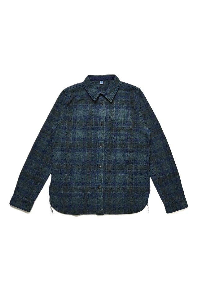 [2235-BR] Indigo Over-dyed Cotton Tweed Check Shirt - Brown