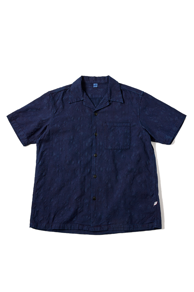 [2241-1] Organic Cotton Jacquard Short Sleeve Shirt - Paisley