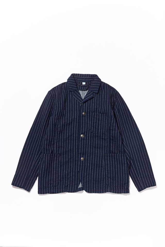 [6222-1] Stitch Stripe Tailored Work Jacket Indigo x Thick Stripe
