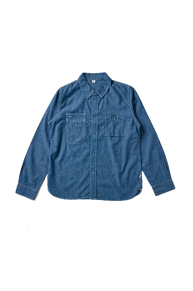 [LS-2243] Indigo Chambray Selvedge Work Shirt