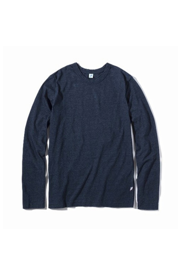 [LS-5011-D] Indigo Jersey Crew Neck Long Sleeved T-shirt / Dark Indigo