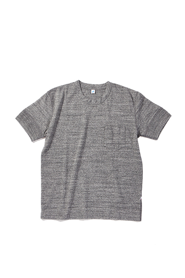 [SS-5396-DGY] Ribbed Cuff Pocket T-shirt - Dark Heather Gray