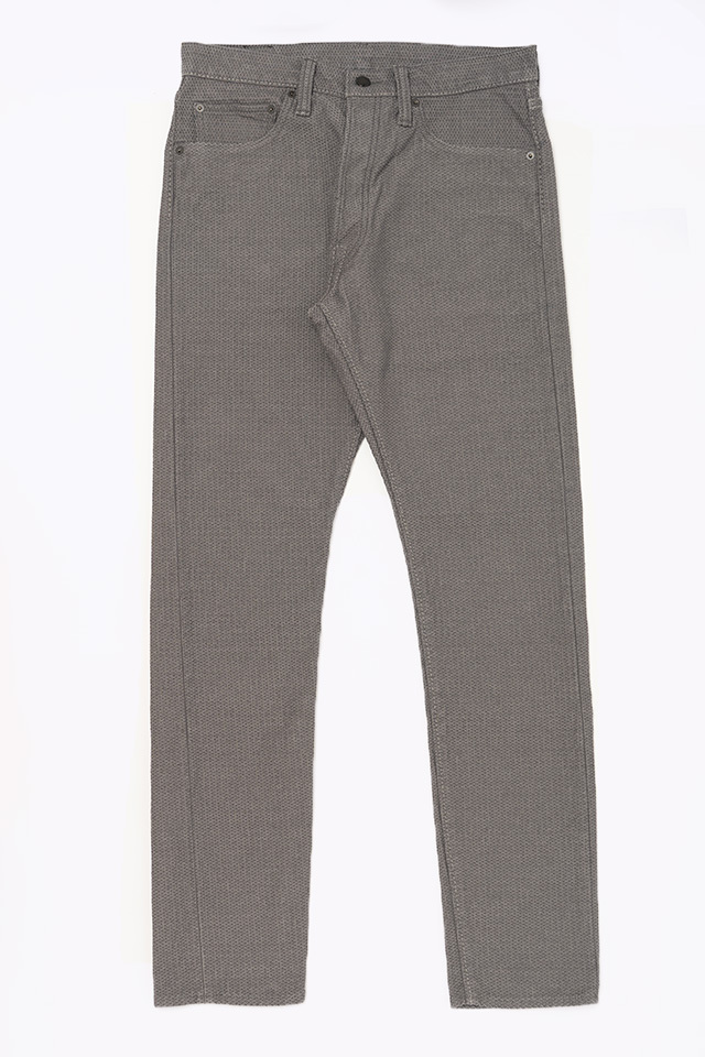 [1177-GRY] Sashiko 5 Pocket Pants / Relaxed Tapered - Heather Gray x Charcoal Gray