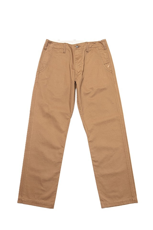 [1192-DCA] Dry Touch Chino Trousers/Wide Straight - Dark Camel