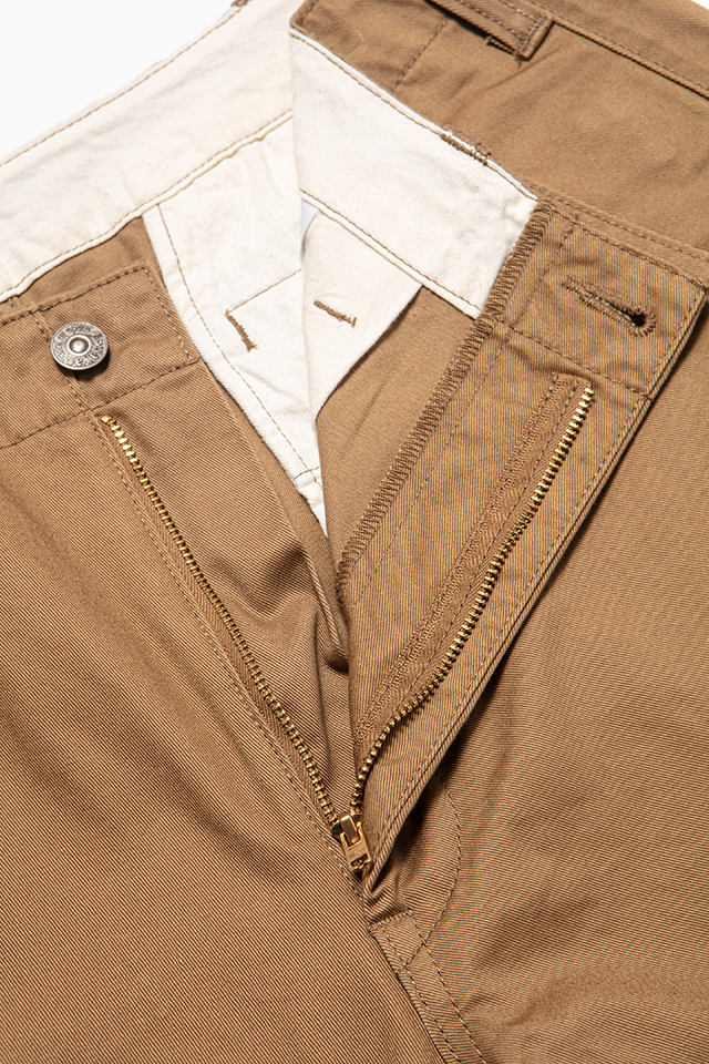 1192-DCA] Dry Touch Chino Trousers/Wide Straight - Dark Camel