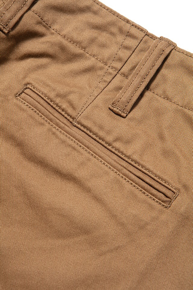 1192-DCA] Dry Touch Chino Trousers/Wide Straight - Dark Camel