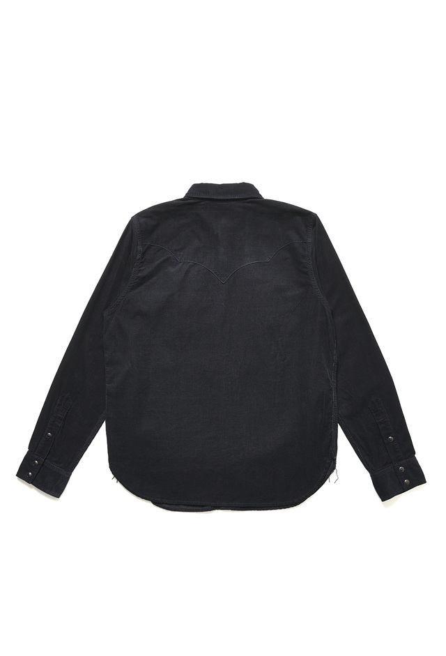 コーデュロイ カーブポケットシャツ - インディゴ ブラック