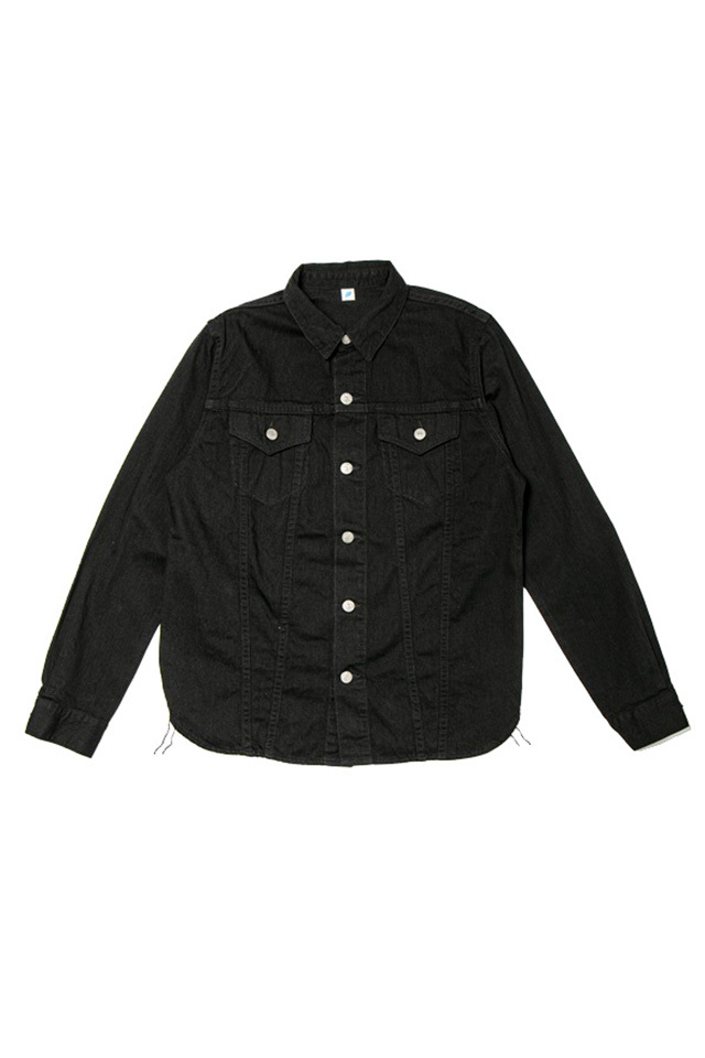[2238-BK] 8oz Denim Type3 Shirt - Double Black