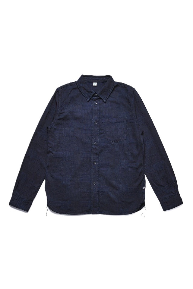 2239-ID] Jacquard Patchwork Shirt - Double Indigo