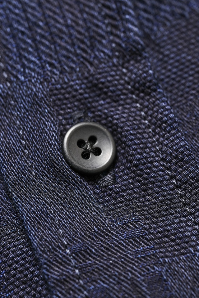 2239-ID] Jacquard Patchwork Shirt - Double Indigo