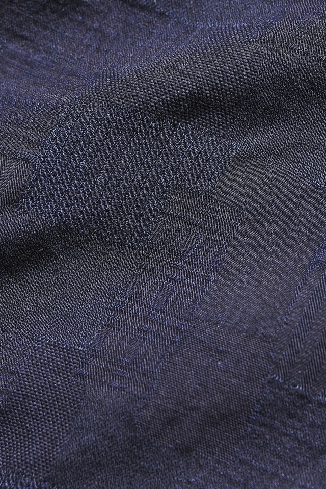 2239-ID] Jacquard Patchwork Shirt - Double Indigo