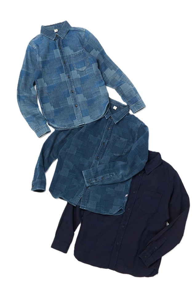 ★J　オーダー品　購入不可★ 2239-ID] Jacquard Patchwork Shirt - Double Indigo