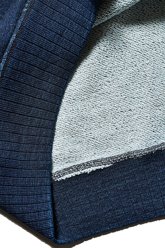 5408-1] Yarn Dyed Indigo Shawl Collar Sweatshirt / Indigo