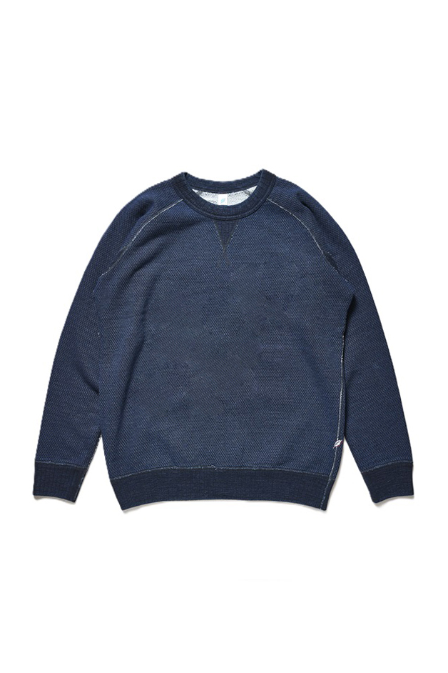 [5409-3] Yarn Dyed Indigo Sweatshirt / Sashiko