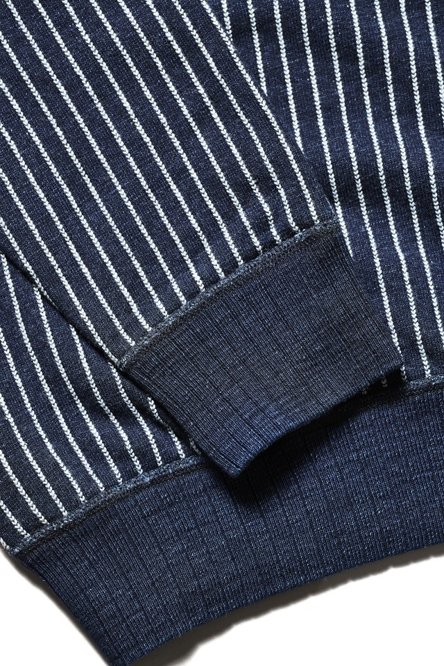 5409-2] Yarn Dyed Indigo Sweatshirt / Stripe
