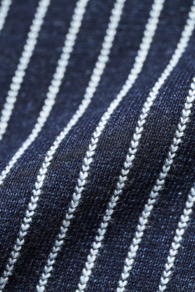 5410-2] Yarn Dyed Indigo Hoodie / Stripe