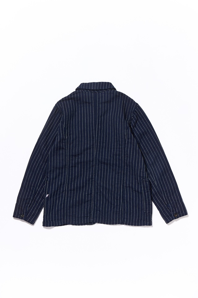 6222-1] Stitch Stripe Tailored Work Jacket - Indigo x Thick Stripe