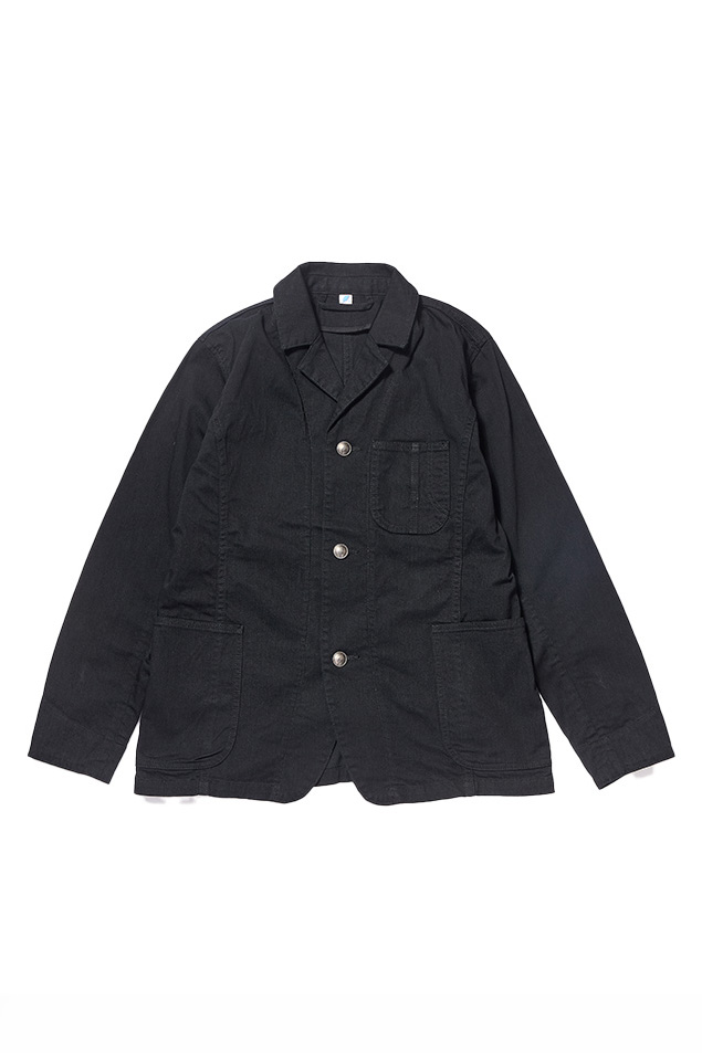 [6223-BK] 10.5oz Stretch Denim Tailored Work Jacket - Double Black