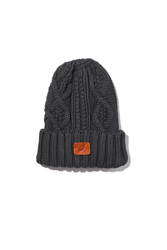 [7015-Cable] Knit Cap - Charcoal Gray