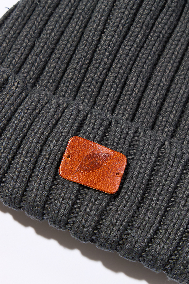 7015-Plain] Knit Cap - Charcoal Gray