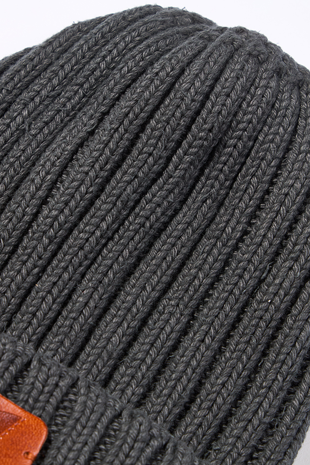 7015-Plain] Knit Cap - Charcoal Gray