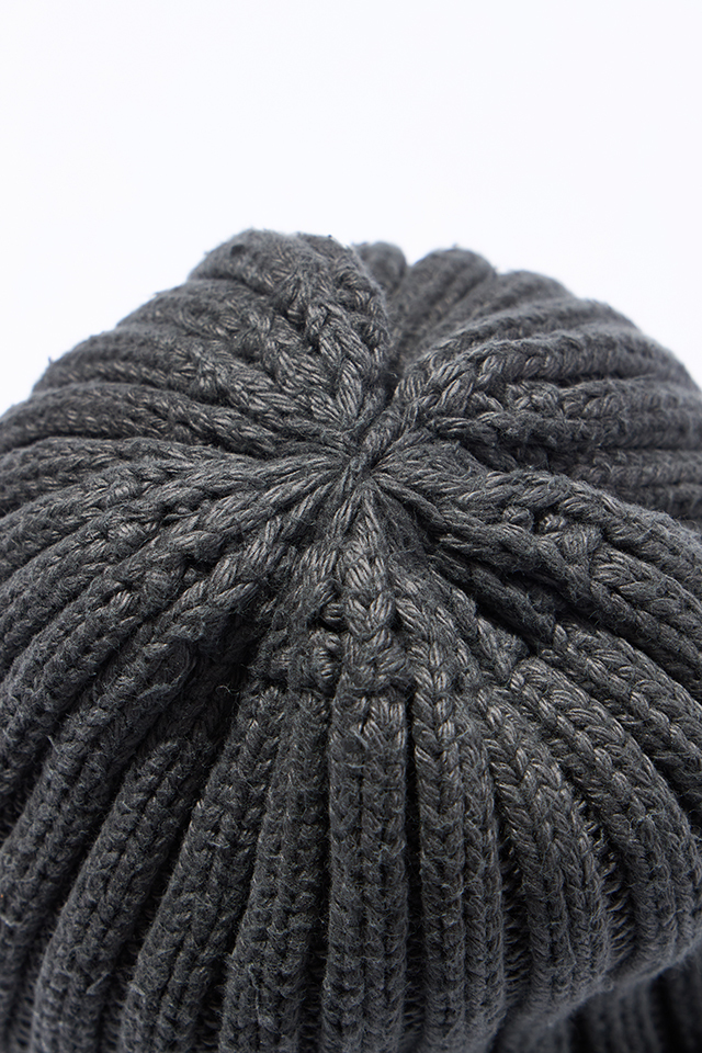 7015-Plain] Knit Cap - Charcoal Gray