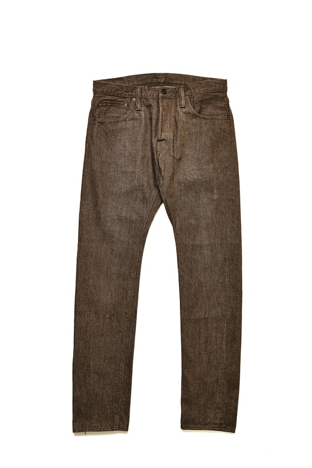 [BR-14oz-013] 14oz Brown Selvedge Denim - Slim Tapered