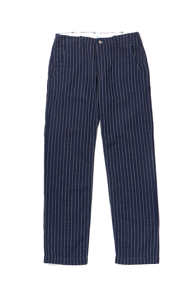 [LP-1180-1] Stitch Stripe Comfortable Trousers - Indigo x Thick Stripe