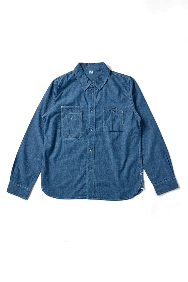 [LS-2243] Indigo Chambray Selvedge Work Shirt
