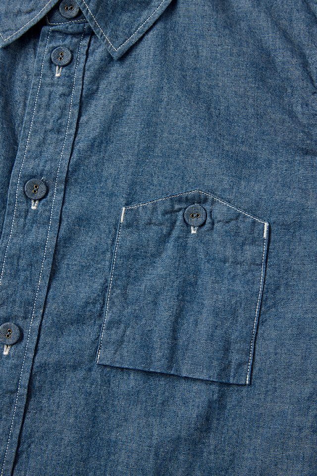 LS-2243] Indigo Chambray Selvedge Work Shirt