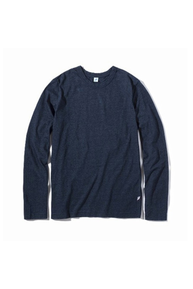 [LS-5011-D] Indigo Jersey Crew Neck Long Sleeved T-shirt / Dark Indigo
