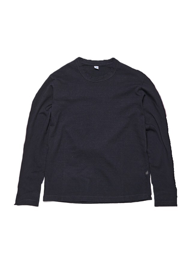 [LS-5011-IDBK] Indigo Jersey Crew Neck Long Sleeved T-shirt / Indigo + Black
