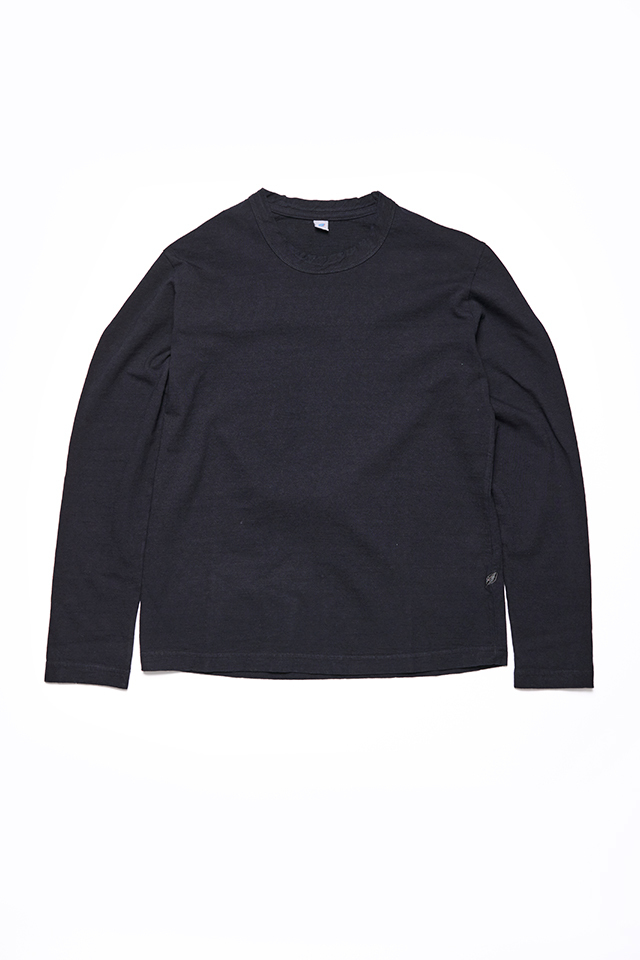 [LS-5011-IDBK] Indigo Jersey Crew Neck Long Sleeved T-shirt / Indigo + Black