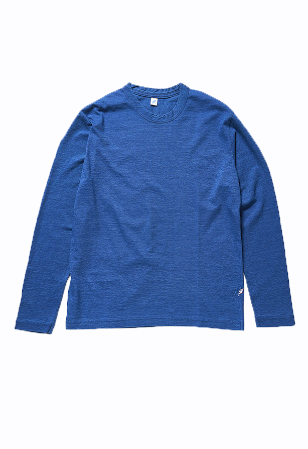 LS-5011-M] Indigo Jersey Crew Neck Long Sleeved T-shirt