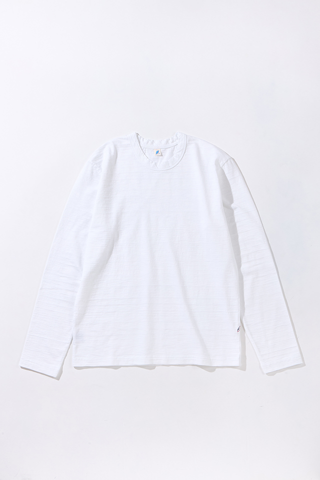 [LS-SLB-5011-WH] 8oz Slub Jersey Long Sleeve T-shirt - White