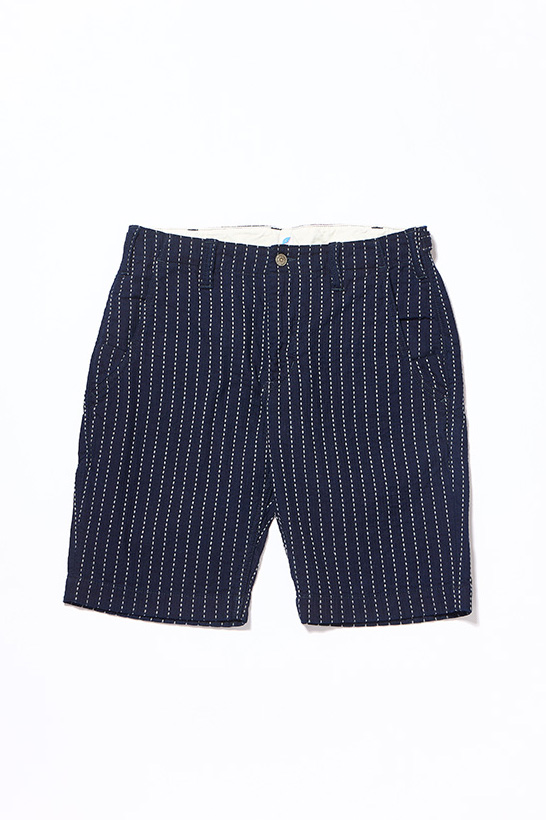 [SP-1180-1] Stitch Stripe Comfortable Shorts - Indigo x Thick Stripe