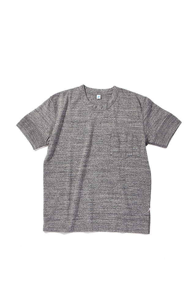 [SS-5396-DGY] Ribbed Cuff Pocket T-shirt - Dark Heather Gray