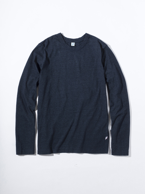 [LS-5011-D] Indigo Jersey Crew Neck Long Sleeved T-shirt / Dark Indigo